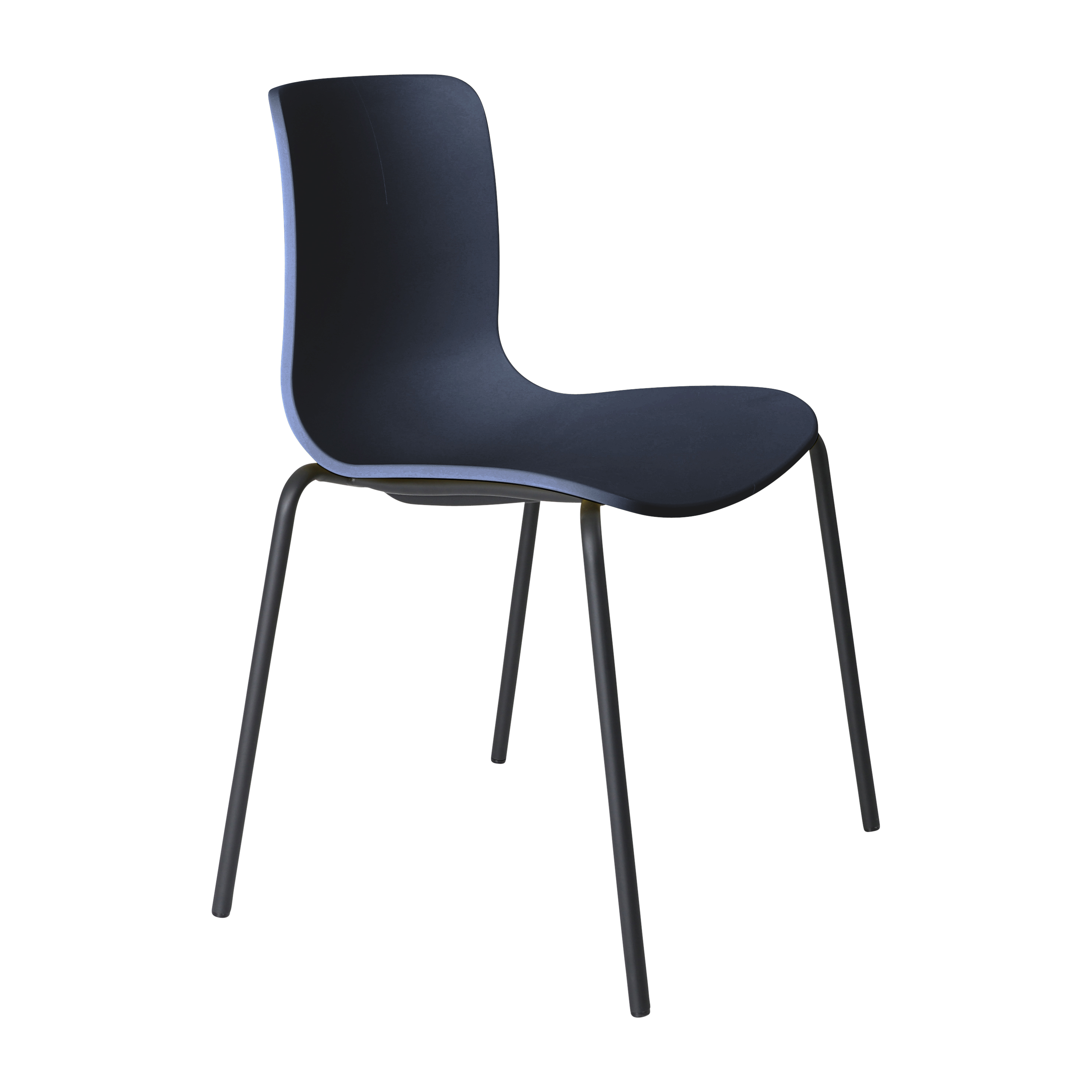 Acti Chair (Navy Blue / 4-leg Black Powdercoat)